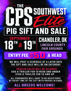 CPS Southwest Elite Pig Sift & Sale